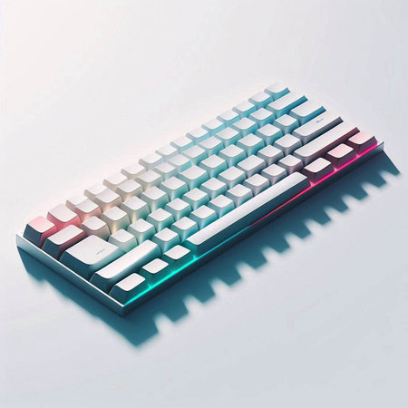 keyboard on a white background, 3d illustration of computer keyboard