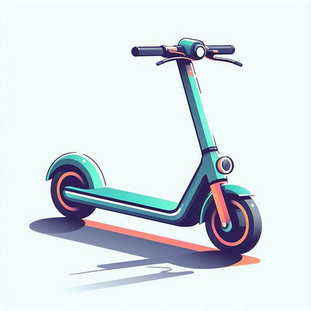 Vector illustration of a modern electric scooter on a light background.