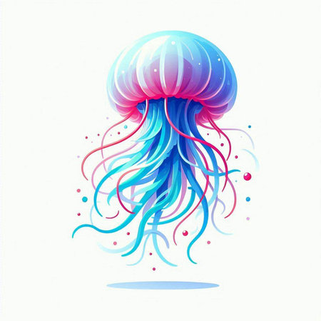 Jellyfish on a white background. Vector illustration for your designのイラスト素材