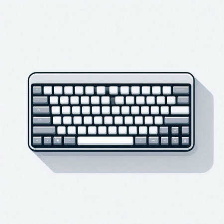Keyboard isolated on a white background. 3d rendering, 3d illustration.