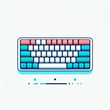 Keyboard icon on pastel background with shadow. Vector illustration.のイラスト素材