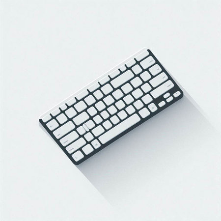 Keyboard with shadow on white background. Vector illustration. Eps 10.のイラスト素材