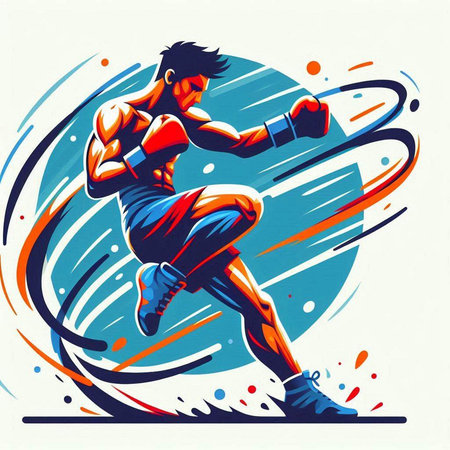 Boxer. Vector illustration for your design. Sport and fitness.のイラスト素材