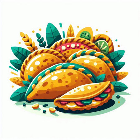 Mexican food vector illustration. Vector mexican food illustration.のイラスト素材