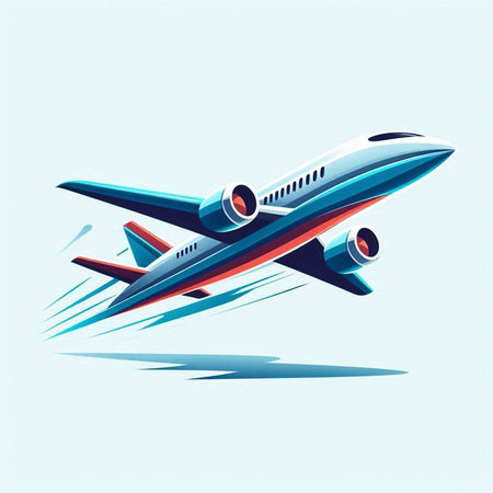 Airplane. Vector illustration of a flying airliner. Air transport.のイラスト素材