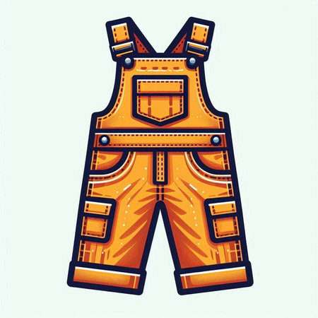 Illustration of a work overalls. Vector illustration in retro style.のイラスト素材