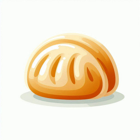 Illustration of a Steamed Dumpling on a white background.