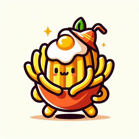 Cute cartoon pumpkin character in christmas hat. Vector illustration.のイラスト素材