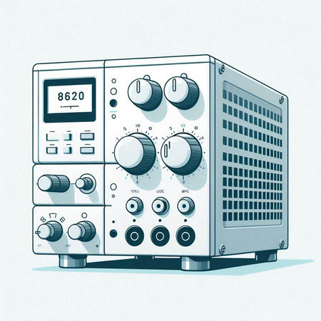 Illustration of an old and obsolete radio equipment on a white background
