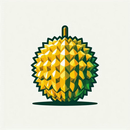 King of fruits, durian. Exotic fruit. Vector illustration.