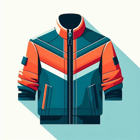 Men's winter jacket in retro style. Vector illustration for your design