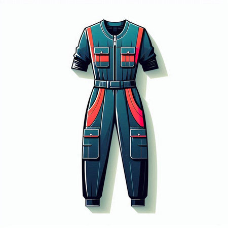 Vector illustration of astronaut suit isolated on white background. Cartoon style.のイラスト素材