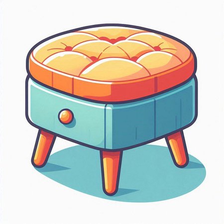 Illustration of a stool on a white background, vector illustration.のイラスト素材