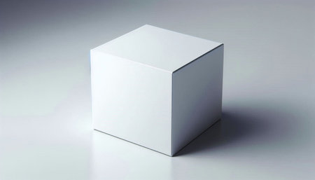 White box on a white background. 3d rendering. Computer digital drawing.