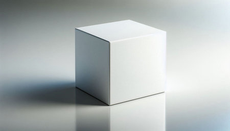White box on a white background. Isolated object. 3d rendering