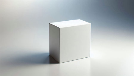 White box on a white background. 3d rendering, mock up