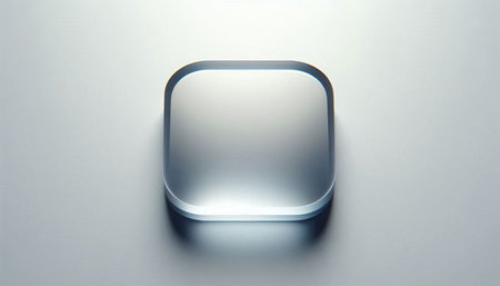 Transparent glass button on the white background. 3D illustration.