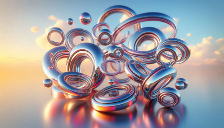 3d illustration of abstract geometric composition,digital artwork for creative graphic design