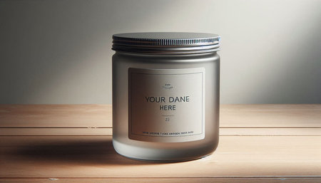 Jar of cosmetic cream on wooden table