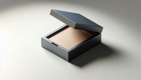 Open box with eyeshadow on white background. 3d rendering