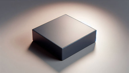 Black square box on a white background. 3d render illustration.