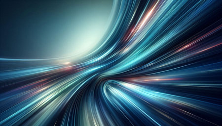 Abstract blue background, futuristic wavy illustration, computer-generated image.