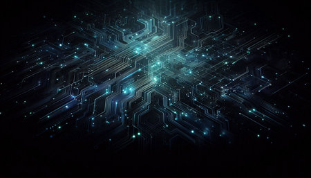 Circuit board background, technology concept. 3d rendering toned image