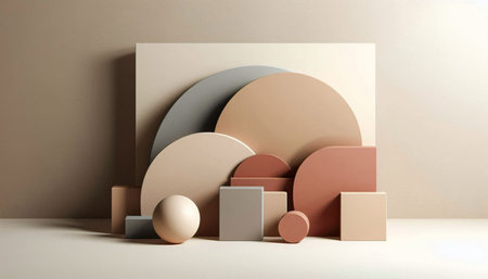3d render of abstract minimal scene with geometrical forms. Minimalist background for product...