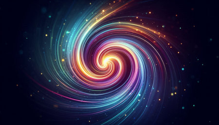 Abstract background. luminous swirling. Elegant glowing circle.  Sparking particle. Space tunnel....
