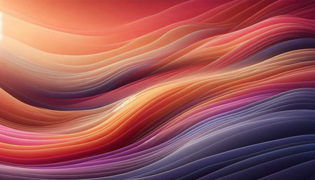 abstract background with smooth lines in red, orange and purple colors