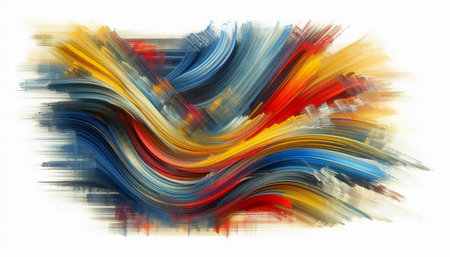 Colorful brushstrokes of paint on a white background. 3d rendering