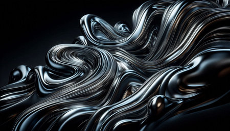 Abstract metallic black background. 3d rendering, 3d illustration.