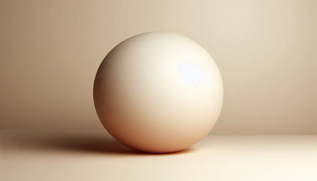3d rendering of a white ball on a light background with shadows