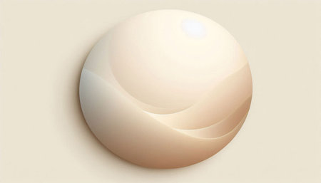 3d rendering of a white ball on a beige background.