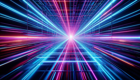 3d rendering of abstract technology background with neon light. 3d illustration