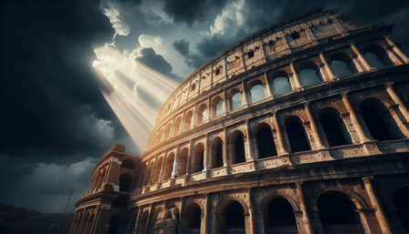 The Colosseum in Rome, Italy. 3D Rendering