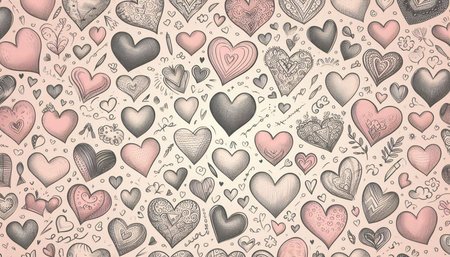 Seamless pattern with hearts for Valentine's Day. Vector illustration.