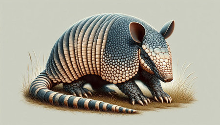 Armadillo on a white background. 3d render. Illustration.