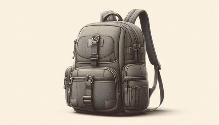 Black backpack isolated on a white background. 3d render illustration.