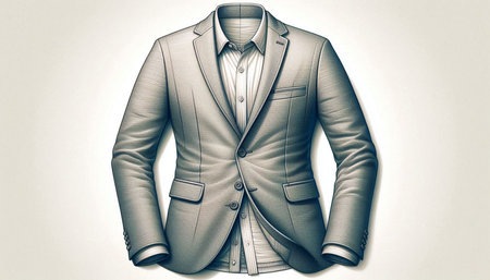 Elegant men's suit on a white background. Toned.