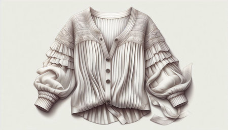 Women's blouse on a white background. 3D illustration.