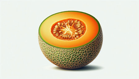 Melon slice isolated on white background. Clipping path included.