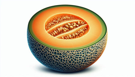 Melon on a white background. 3D illustration. High resolution.