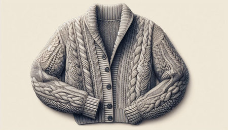 Women's knitted jacket on a white background. Toned.