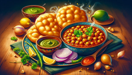 Chickpea masala or chana masala or chana masala, popular Indian food