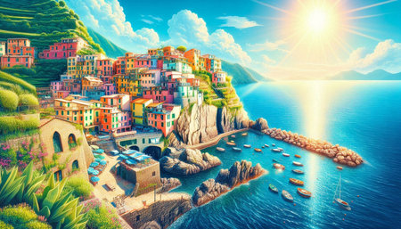 Colorful village of Manarola in Cinque Terre, Italy