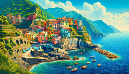 Colorful Vernazza village in Cinque Terre, Italy
