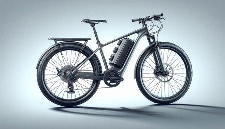 3d rendering of a bicycle on a blue background with shadow.