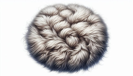 Fur on a white background. 3d rendering, 3d illustration.