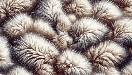 Seamless pattern of fur. 3d rendering, 3d illustration.